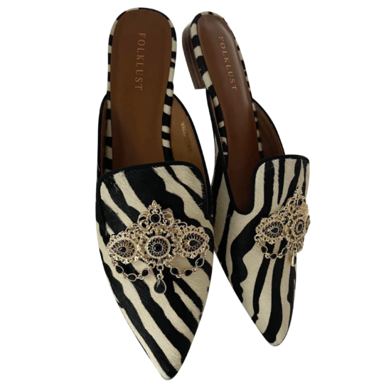 Shop Cleopatra animal print mules for elegant women